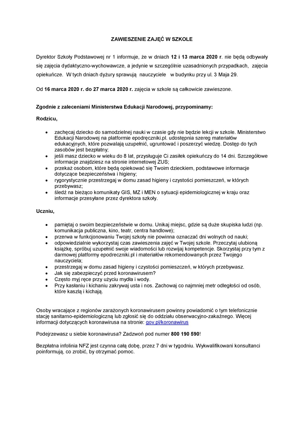 Koronawirus - na stronę